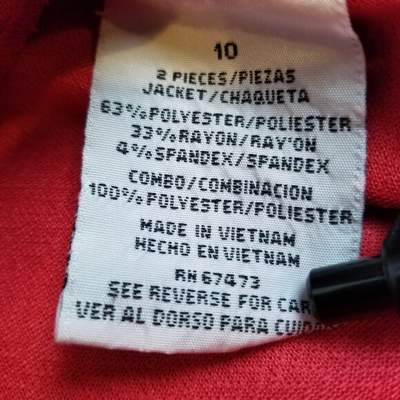 Danny Nicole Red Button Front Blazer Size 10 Peplum Career Dopamine Dressing - Picture 4 of 6